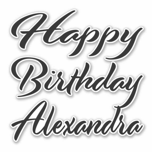 Pegatina Alexandra Name Vorname black Sticker Geburtstag (Anverso)