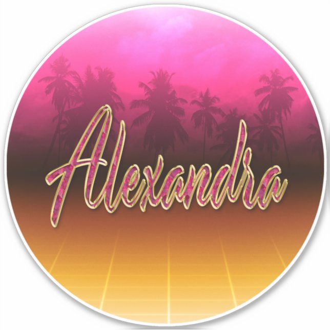 Pegatina Alexandra Vorname Name pink Aufkleber Sticker (Anverso)