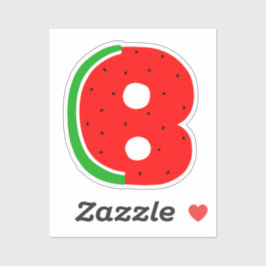 Pegatina alfabético, Pegatina de letra B, sandía