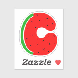 Pegatina alfabético, Pegatina de letra C, sandía