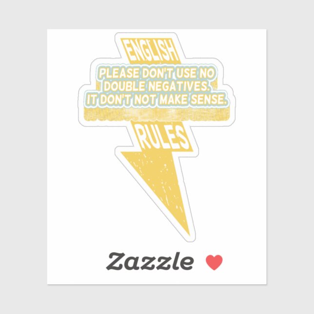 Pegatina Alfabetización doble negativa en inglés (Hoja)