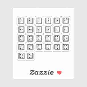 Pegatina Alfabeto de clave de computadora Braille