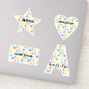 Pegatina Alfabeto de letras coloridas y dizzy personalizada