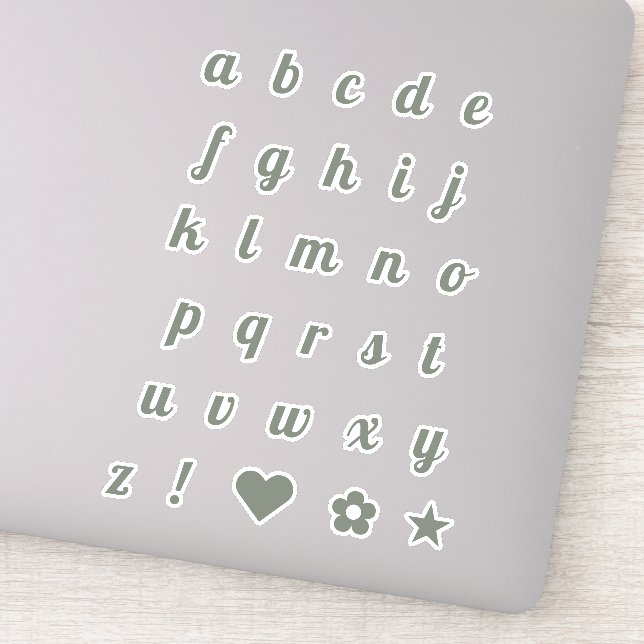 Pegatina Alfabeto de letras iniciales de guión de sabio ele (Detalle)