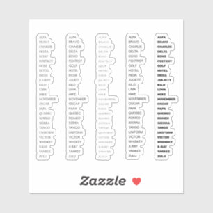 Pegatina Alfabeto de radio