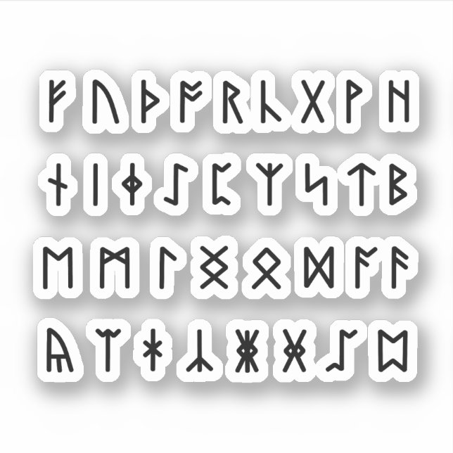 Pegatina Alfabeto rúdico [Futhorc] (Anverso)