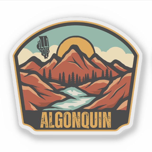 Pegatina Algonquin, Illinois (Anverso)