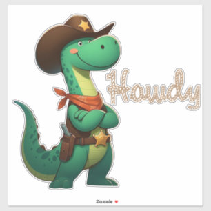 Pegatina Alguacil/vaquero de dinosaurio