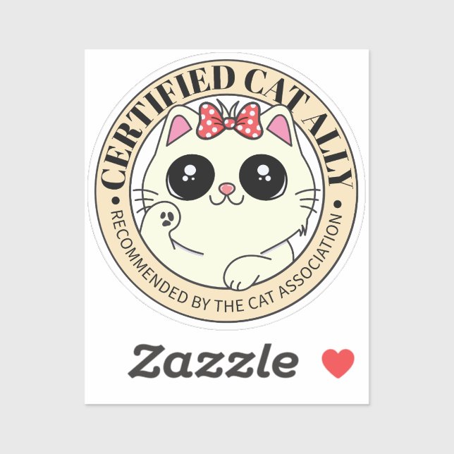 Pegatina Alía gata certificada | (Hoja)