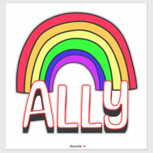 Pegatina Aliado de la comunidad LGBTQIA+   Apoyo orgulloso 