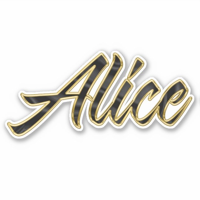 Pegatina Alice black gold Lettering Aufkleber Sticker (Anverso)
