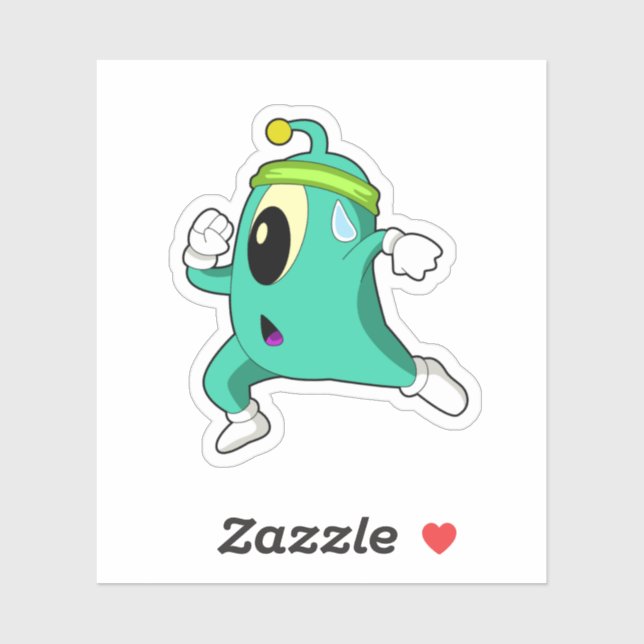 Pegatina Alien como Runner (Hoja)