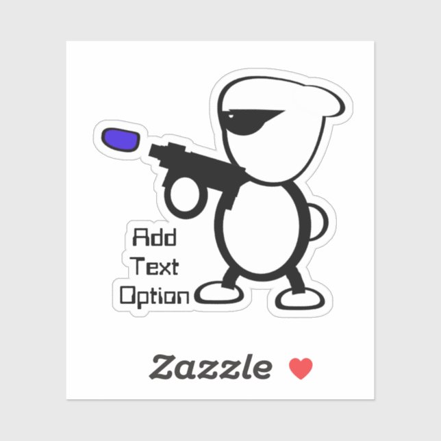 Pegatina Alien con láser negro (Hoja)