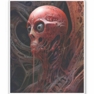 Pegatina Alien Creature Sci Horror Art