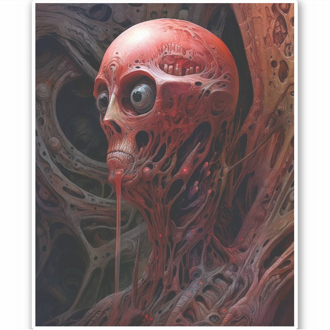 Pegatina Alien Creature Sci Horror Art (Anverso)