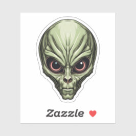 Pegatina Alien del espacio verde cara de Personalizado espe