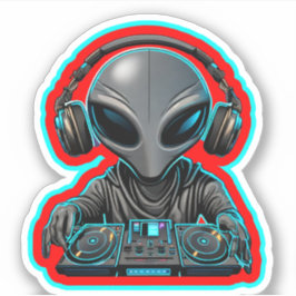 Pegatina Alien DJ
