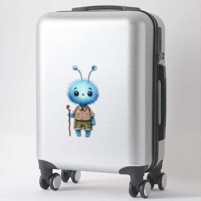 Pegatina Alien Hiker Blue Fuzzy (Maleta)