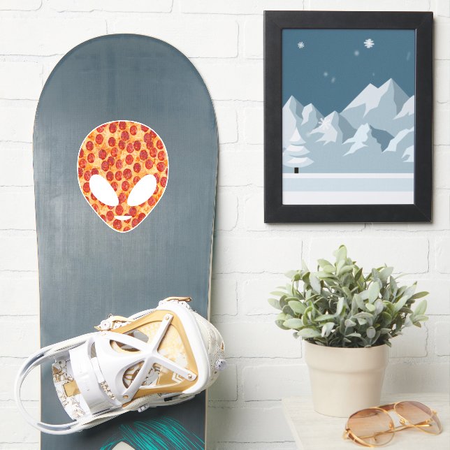 Pegatina Alien Pizza Head (snowboard)