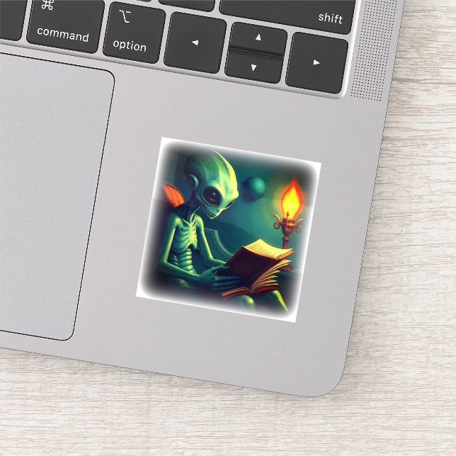 PEGATINA ALIEN READING (Detalle)