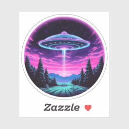 Pegatina Alien Spaceship Retro Futurista