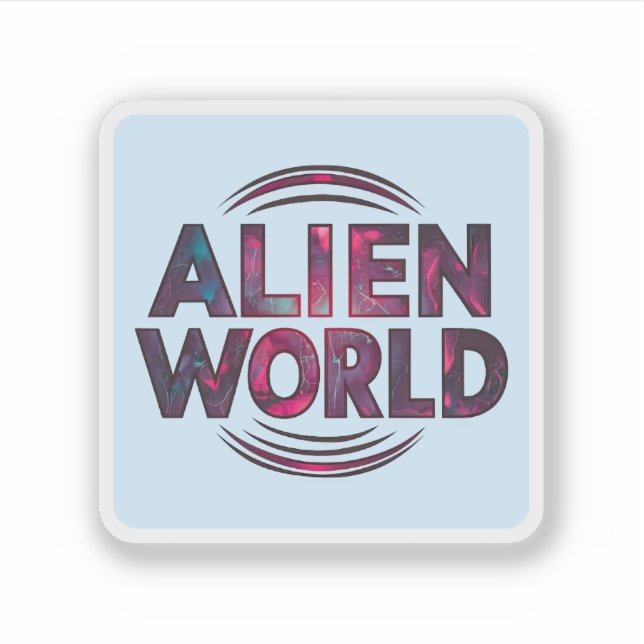 Pegatina Alien World (Anverso)