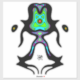 Pegatina Alienígena psicodélico colorido v2