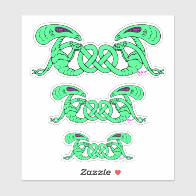 Pegatina Aliens Entwined (Aliens and Celtic Knot) (Hoja)