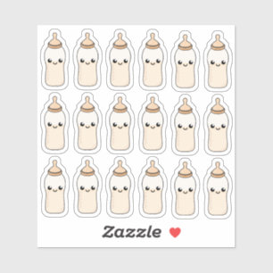 Pegatina Alimentación Leche Bebé Botella Baby Shower Decora