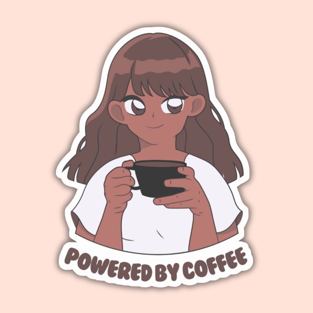 Pegatina Alimentado Por El Café, Alimentado Por El Café (Subido por el creador)