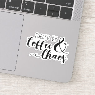 Pegatina Alimentado Por El Café Y El Caos