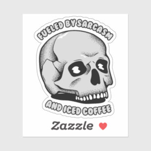 Pegatina Alimentado por el sarcasmo y el café helado