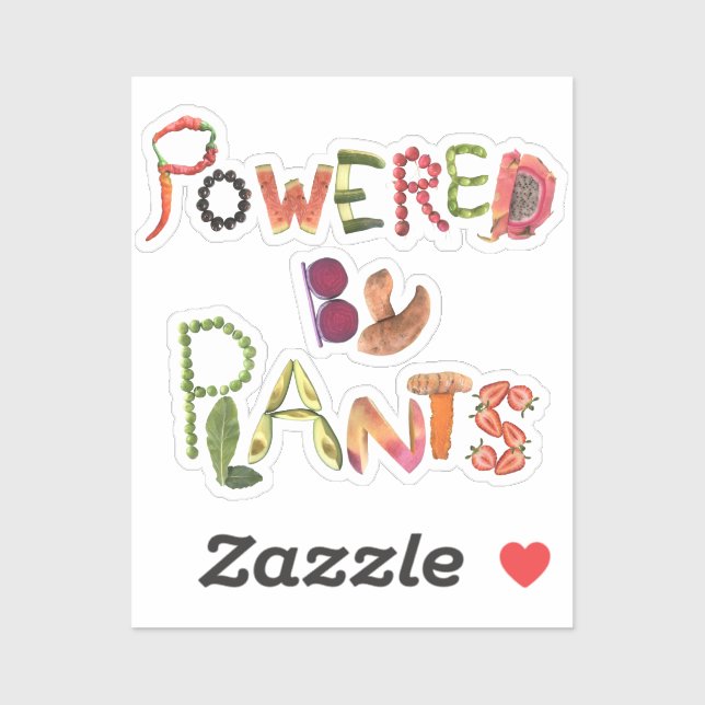 Pegatina Alimentado por plantas- Recordatorio de alimentaci (Hoja)