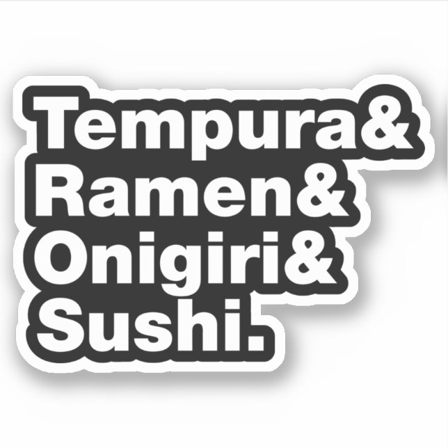 Pegatina Alimentos japoneses Tempura y Ramen y Onigiri y Su (Anverso)