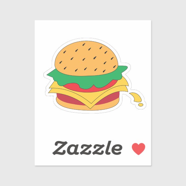 Pegatina Alimentos para hamburguesas sin dieta (Hoja)