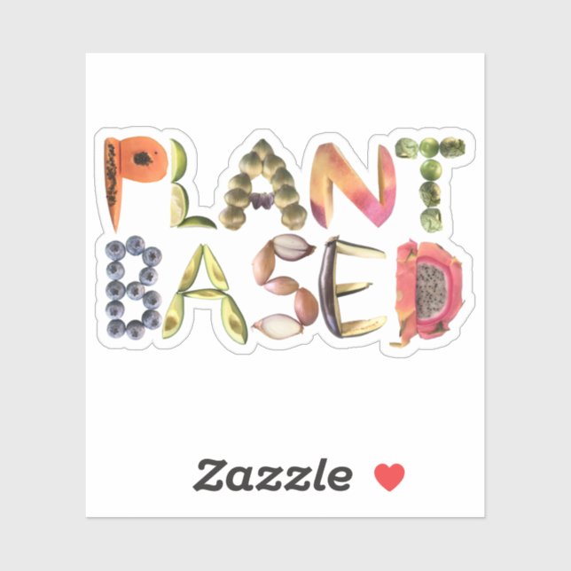 Pegatina Alimentos veganos o vegetarianos a base de plantas (Hoja)