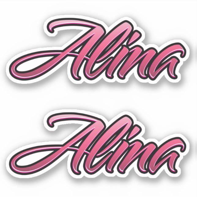 Pegatina Alina faded pink Aufkleber Sticker Stickerset (Anverso)