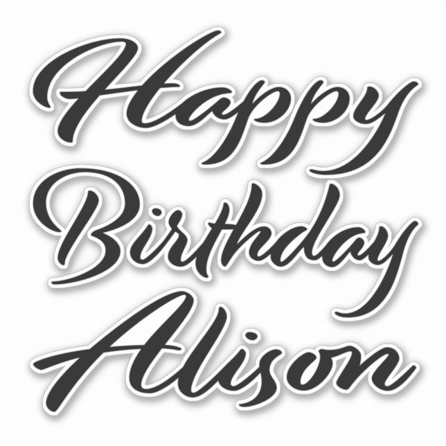 Pegatina Alison Name Vorname black Sticker Geburtstag (Anverso)