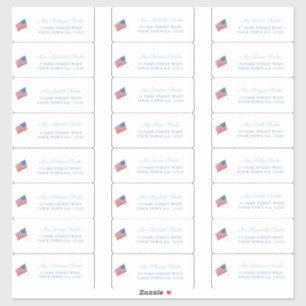Pegatina All-American USA Flag 4 Of July Guest Address