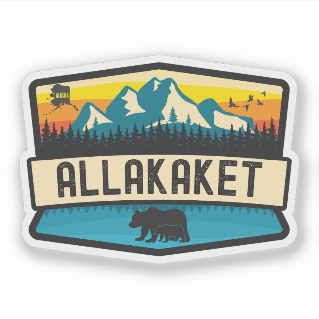 Pegatina Allakaket, Alaska (Anverso)