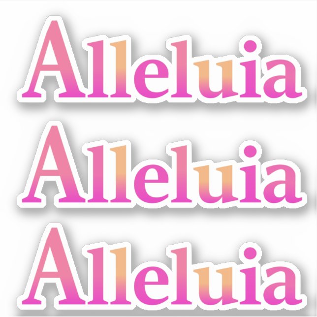 Pegatina Alleluia Alegría de Pascua Brillante Rosa moderno  (Anverso)