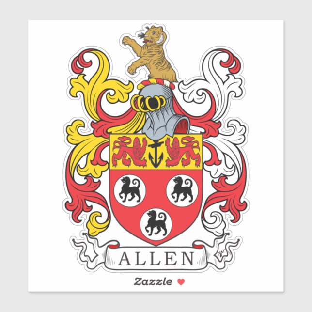 Pegatina Allen Family Crest (Hoja)