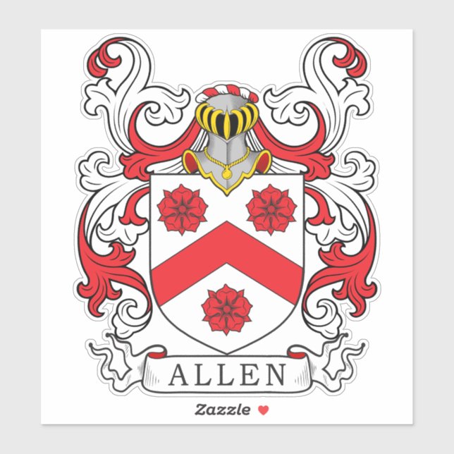 Pegatina Allen Family Crest (Hoja)
