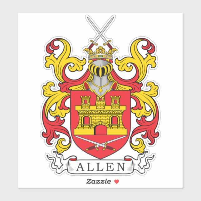 Pegatina Allen Family Crest (Hoja)