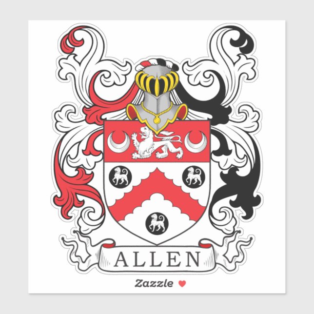 Pegatina Allen Family Crest (Hoja)