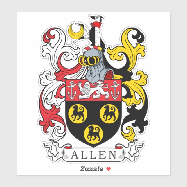 Pegatina Allen Family Crest (Hoja)