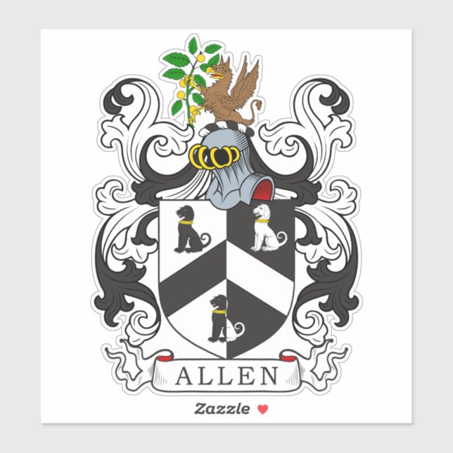 Pegatina Allen Family Crest (Hoja)