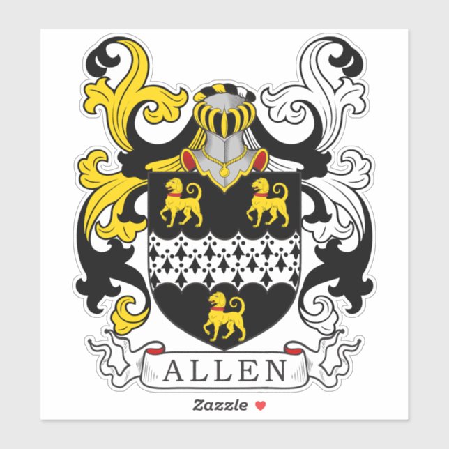 Pegatina Allen Family Crest (Hoja)