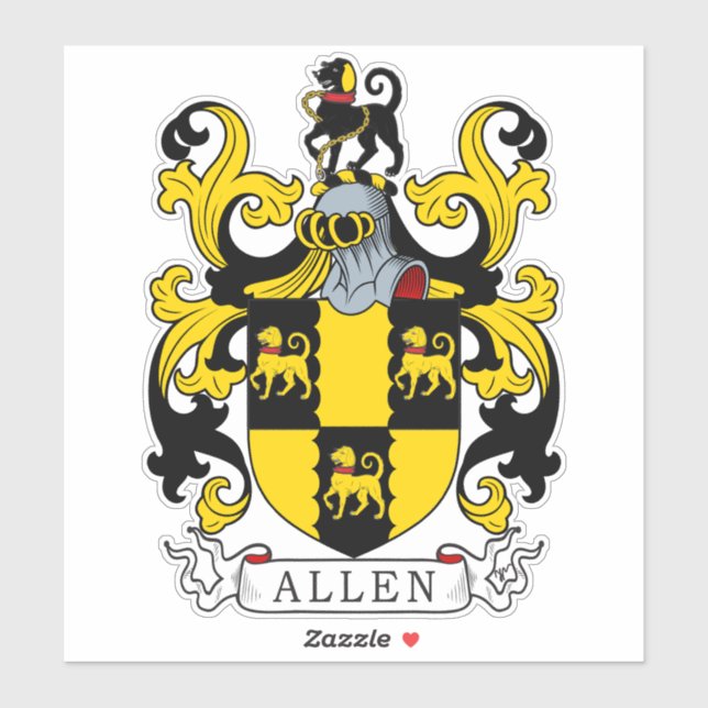 Pegatina Allen Family Crest (Hoja)