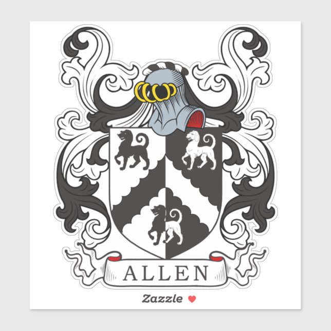 Pegatina Allen Family Crest (Hoja)